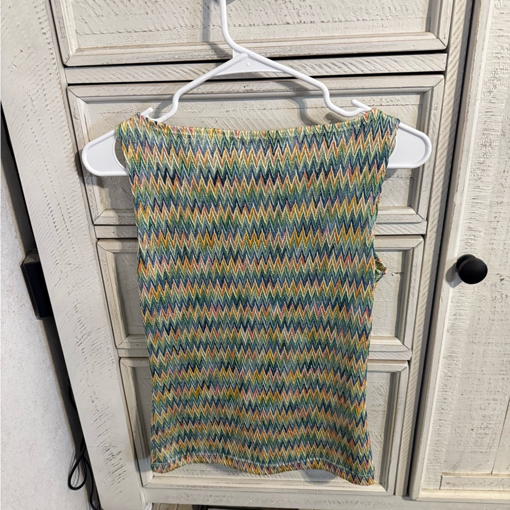 Multicolor Zigzag Patterned Women's Top - image 3